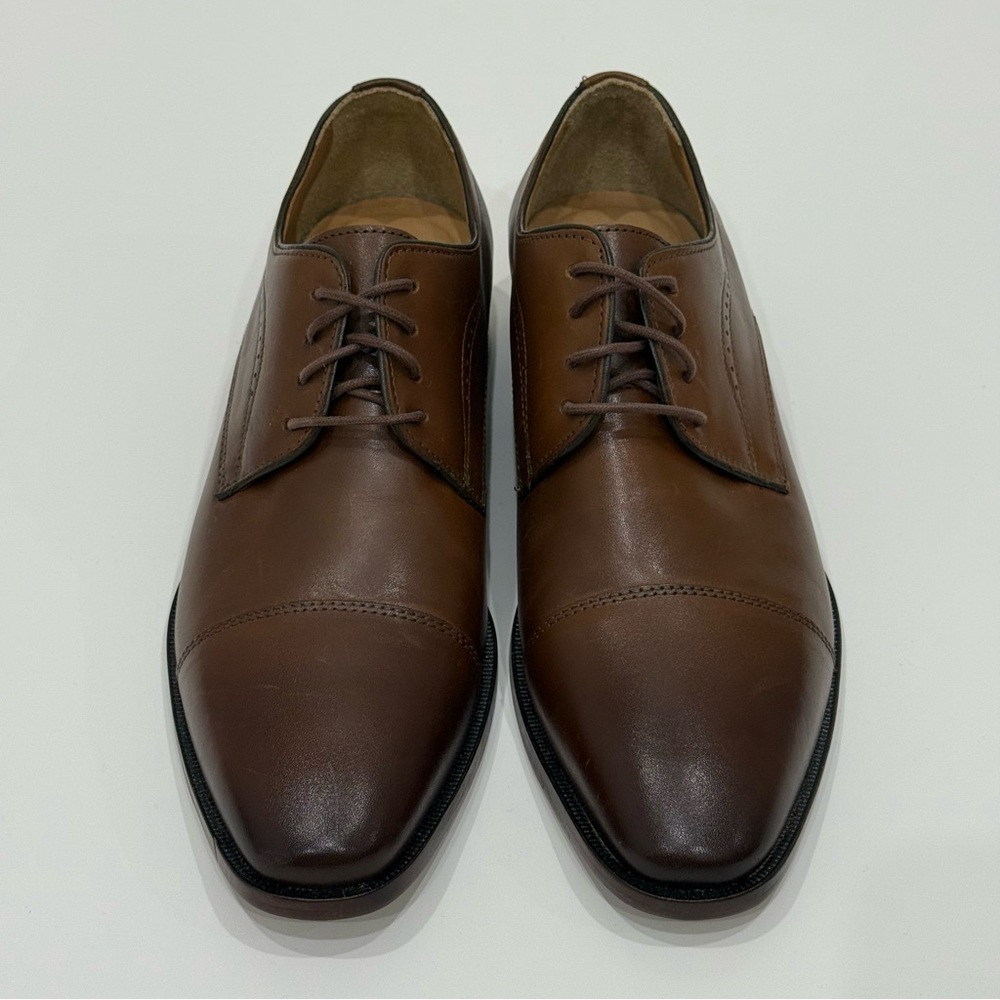 Johnston Murphy Men's 8.5M Mcclain Cap Toe Tan Full Grain Leather Shoes New $160